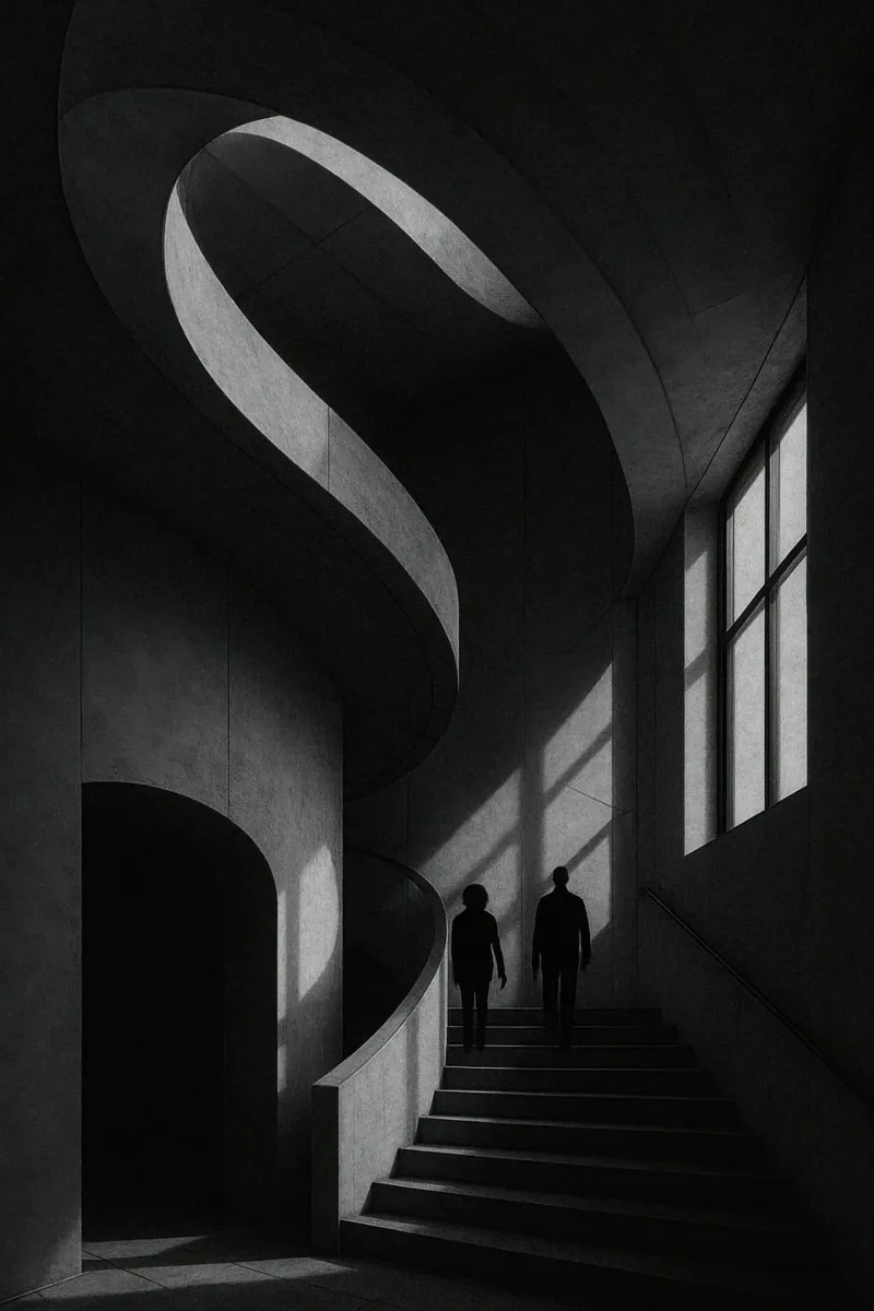 Berlín - Espiral de sombra y hormigón hahnemühle de Black & White