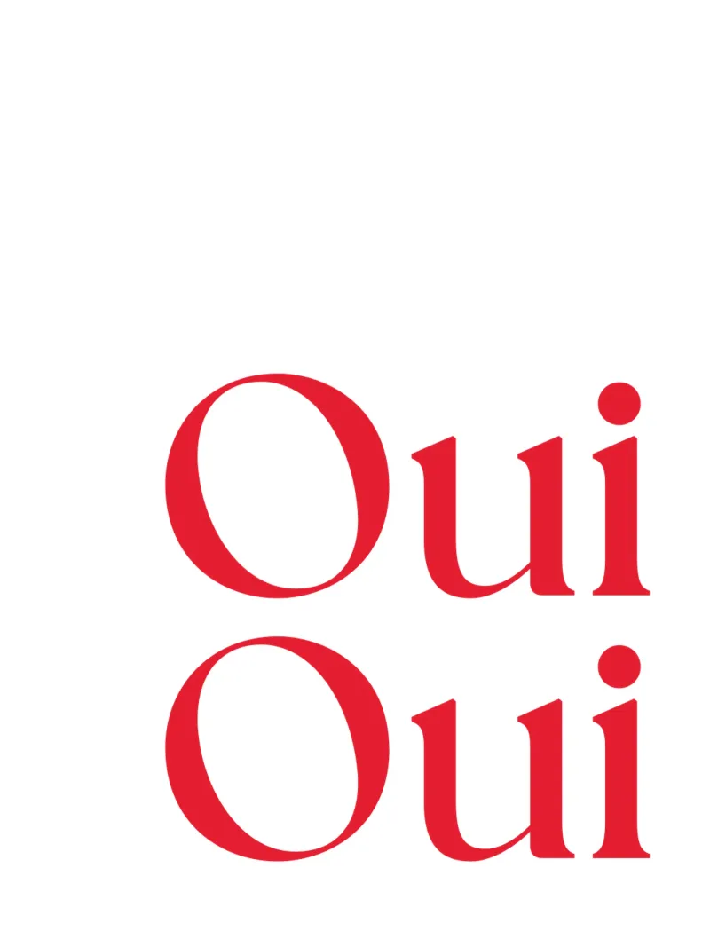 Chic “Oui Oui” French Phrase Minimalist Red Typography acrylic glass by The Quote Collective
