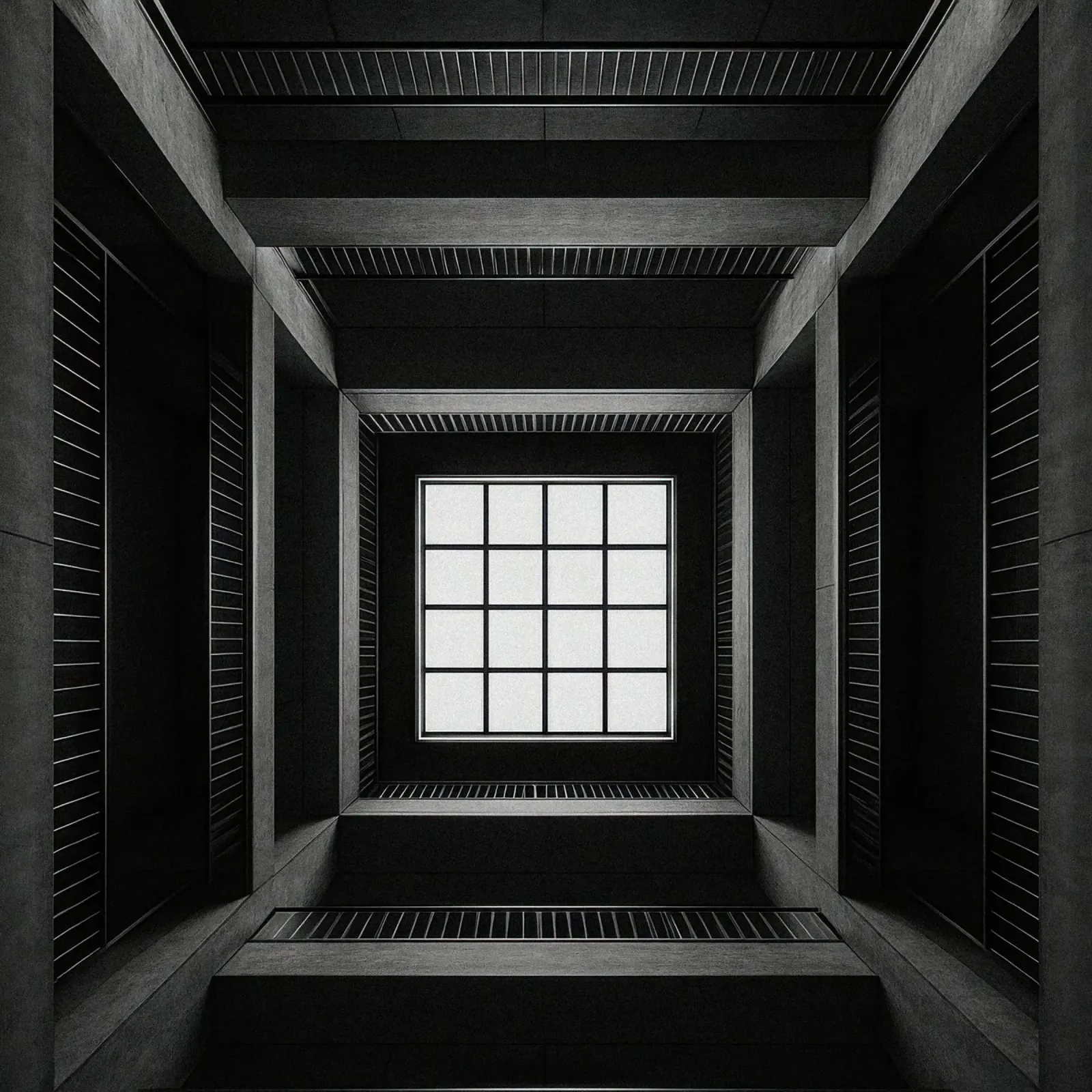 Tokyo - Window onto empty space canvas by Black & White