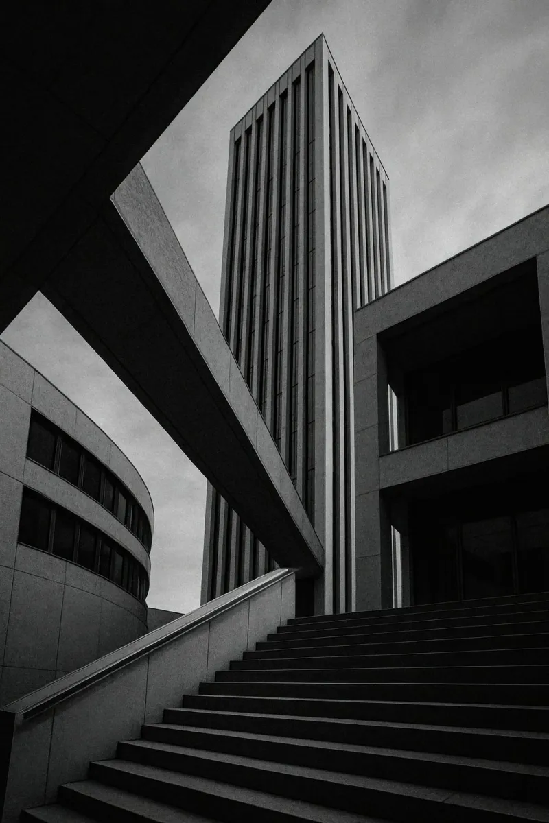 Düsseldorf - Between blocks and lines canvas by Black & White