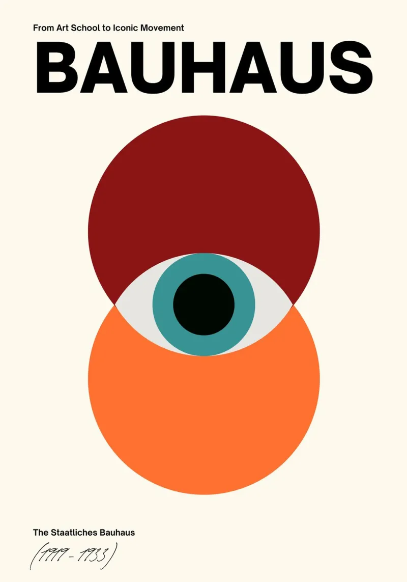 Bauhaus Eye Abstract Art Print by Iconic Movement Geometric hahnemühle by NorwesClub