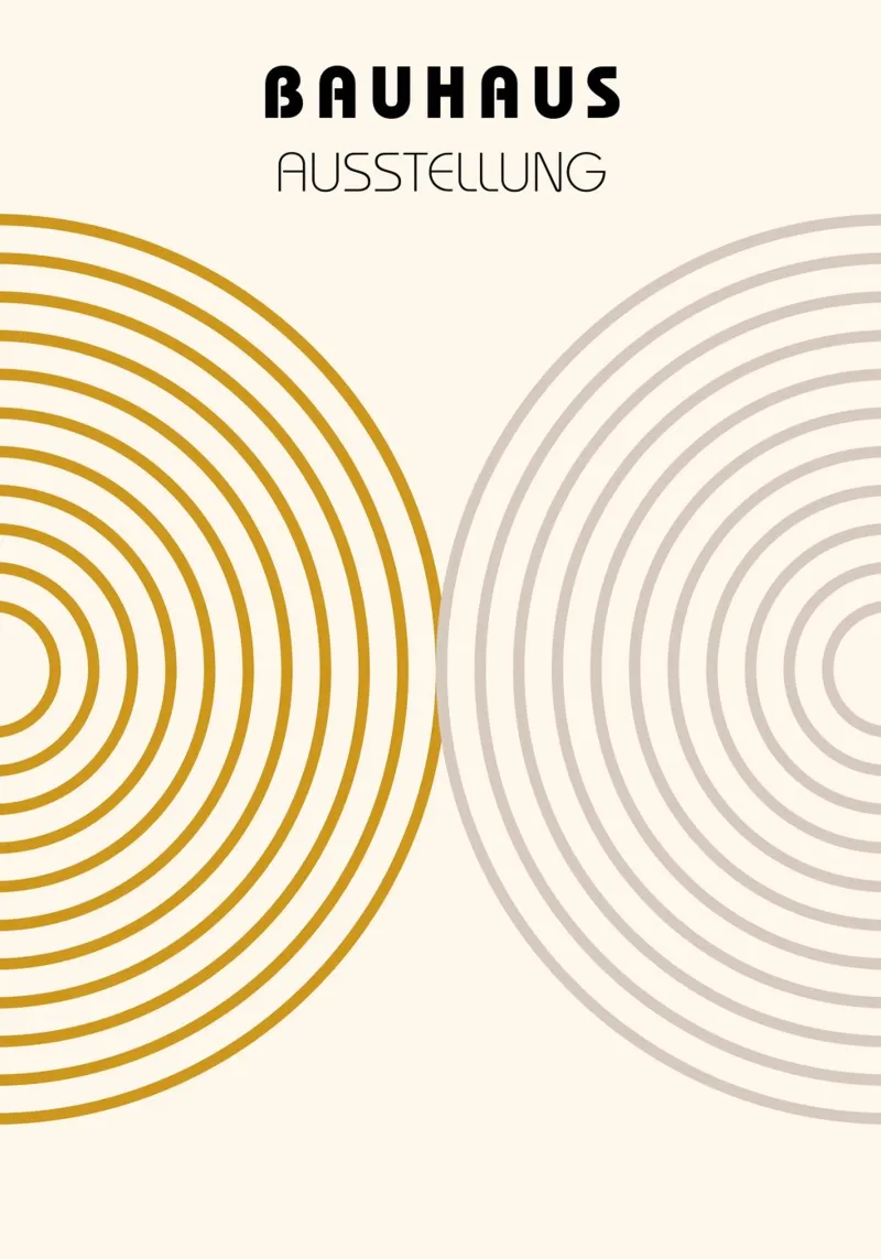 Bauhaus Ausstellung Abstract Circle Line Art by Modernist Cu Leinwand mit Schattenfugenrahmen von NorwesClub