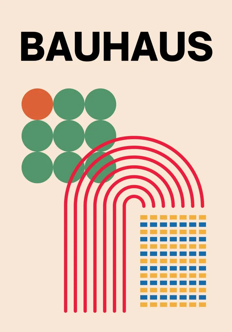 Bauhaus Abstract Geometric Forms by Circles Arches Grids canvas by NorwesClub