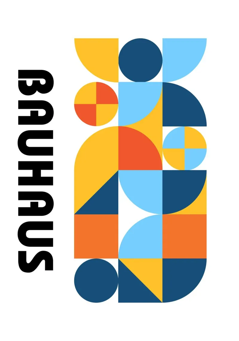 Bauhaus Geometric Pattern Abstract Print by Modernist Forms canvas by NorwesClub