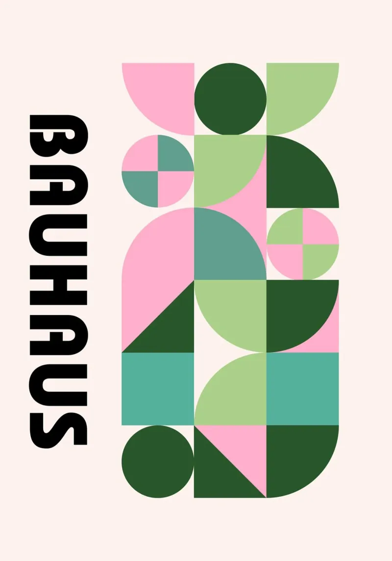 Bauhaus Geometric Abstract Pattern by Modernist Shapes, Pasado metacrilato de NorwesClub