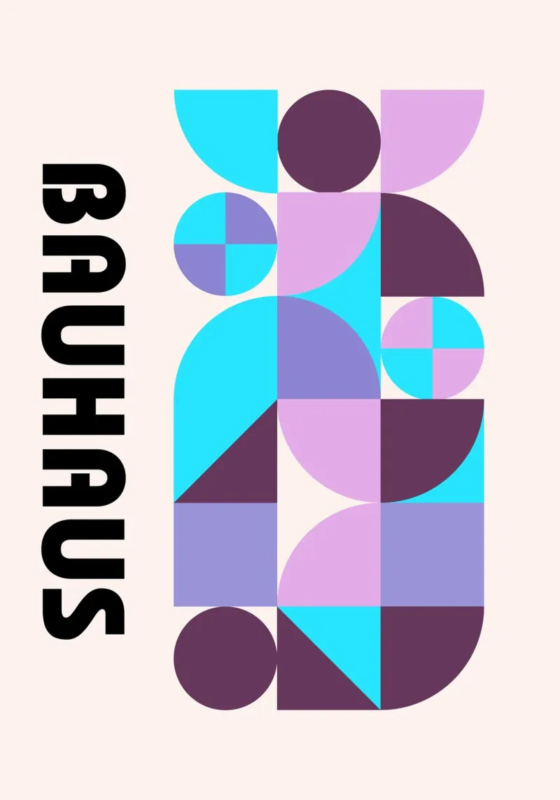 Bauhaus Geometric Pattern Impresión abstracta de Modernist Forms, metacrilato de NorwesClub