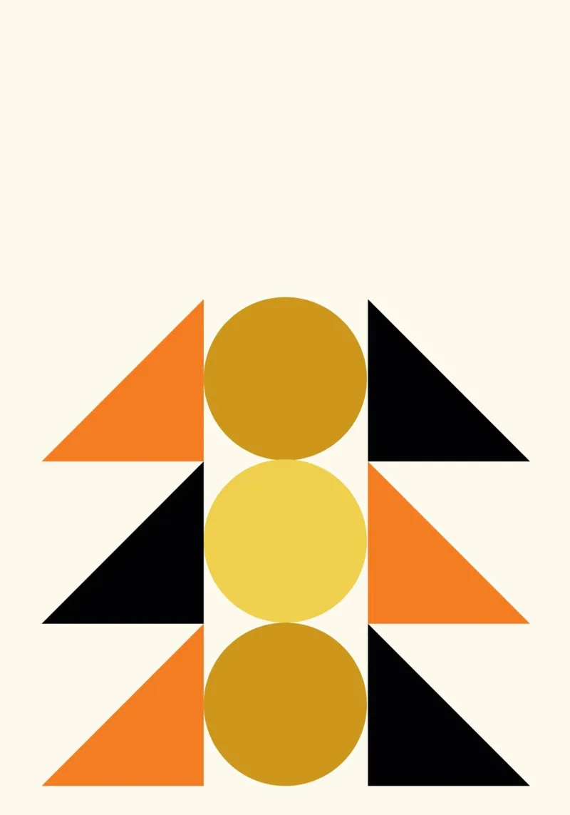Forme geometriche astratte Bauhaus di Circles & Triangles pellicola backlit da NorwesClub