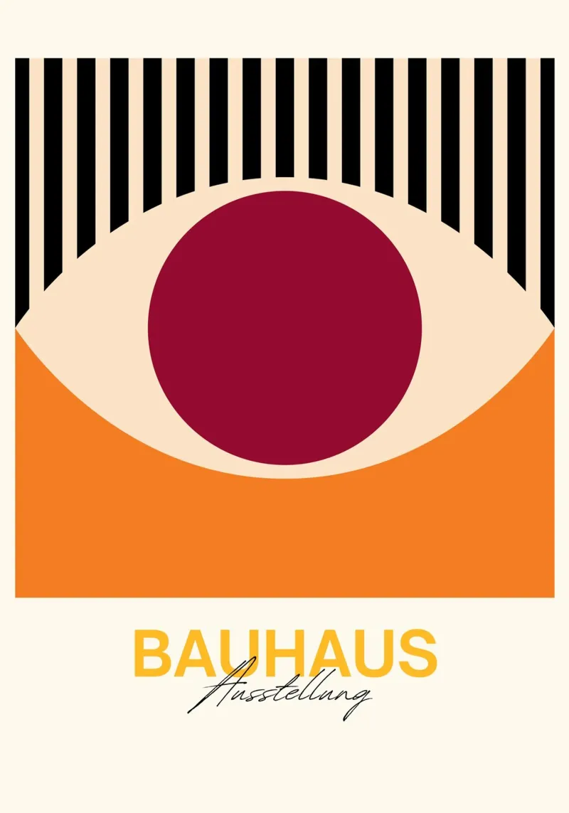Bauhaus Eye Abstract Art Print by Modernist Geometric Forms canvas by NorwesClub