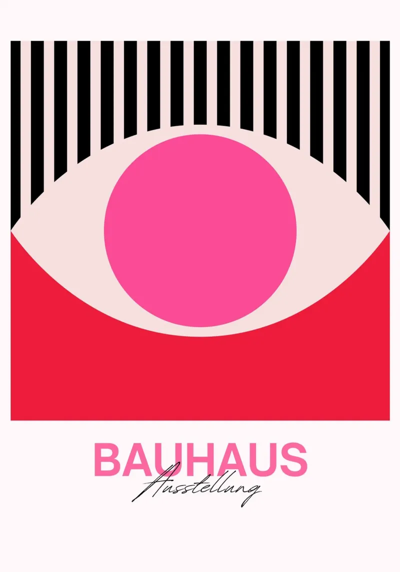 Bauhaus Eye Abstract Art Print by Modernist Geometric Forms, canvas by NorwesClub