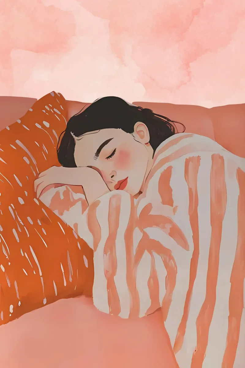 Sleeping Woman, Abstract Woman Print poster by Little Lila