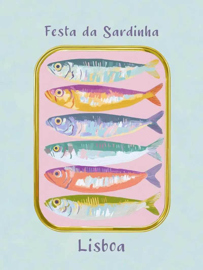 L'amore per le sardine in Portogallo alluminio dibond da Carinaprint