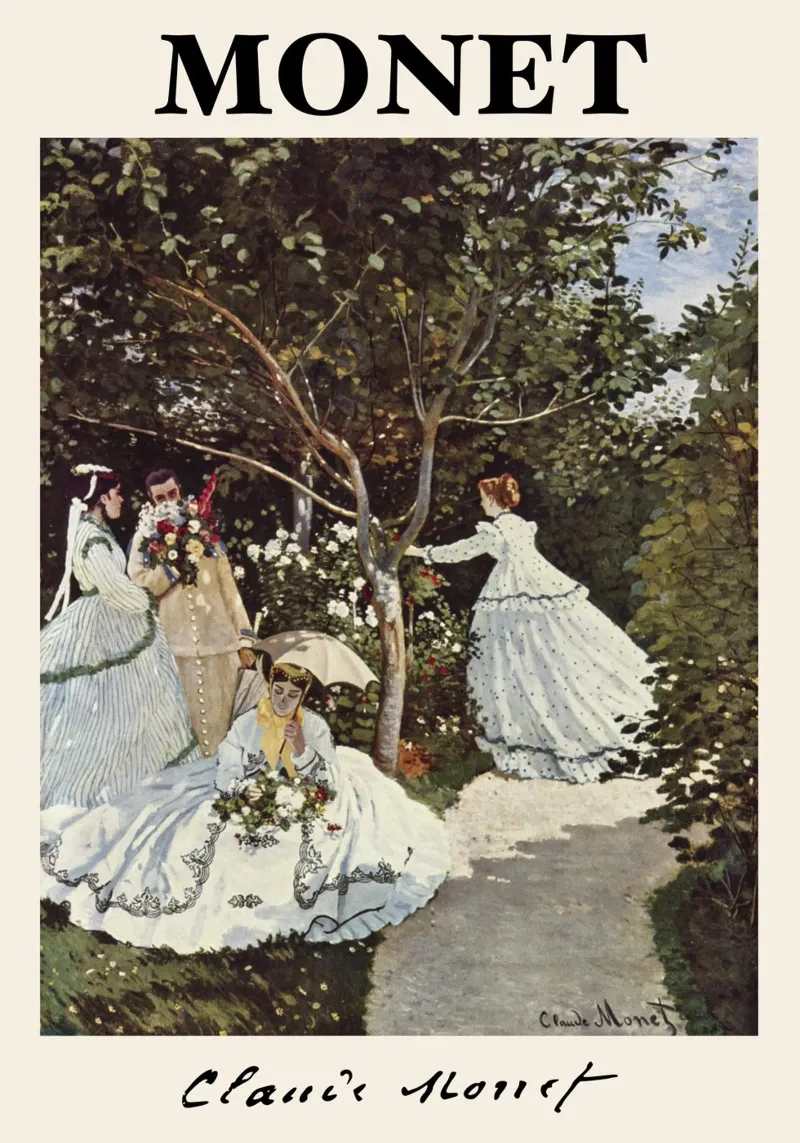 Claude Monet - Donne in giardino: Il maestro impressionista pellicola backlit da NorwesClub