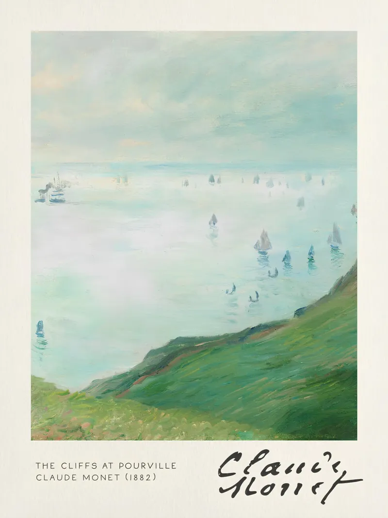 Claude Monet - The Cliffs at Pourville: Impressionist Seasca hahnemühle by NorwesClub