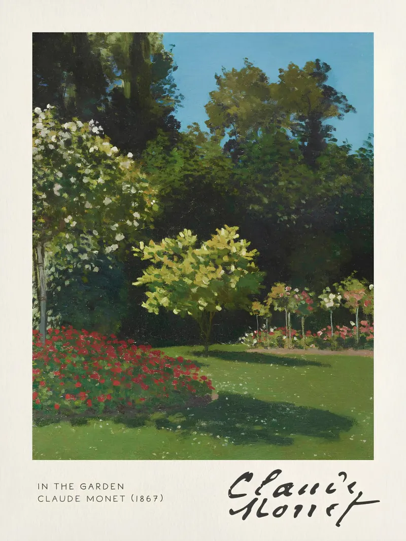 Claude Monet - Nel giardino (1867): Impressionismo floreale pellicola backlit da NorwesClub