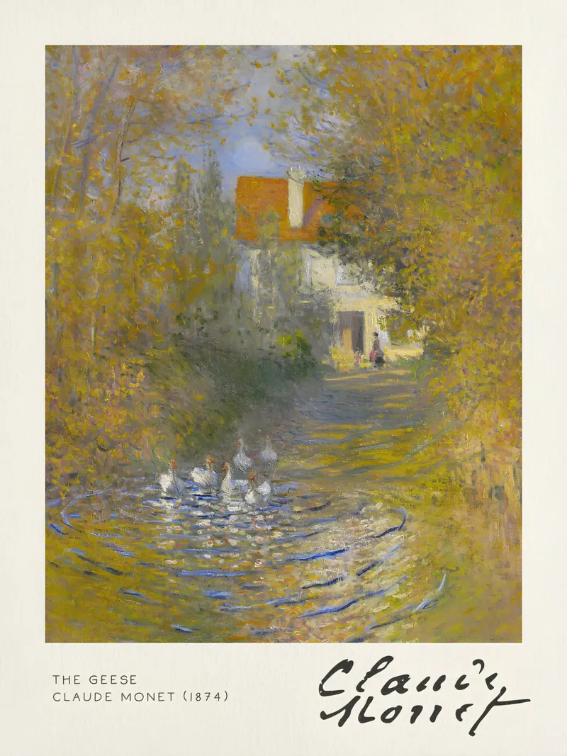 Claude Monet - Le oche (1874): Campagna impressionista S poster con telaio in alluminio da NorwesClub