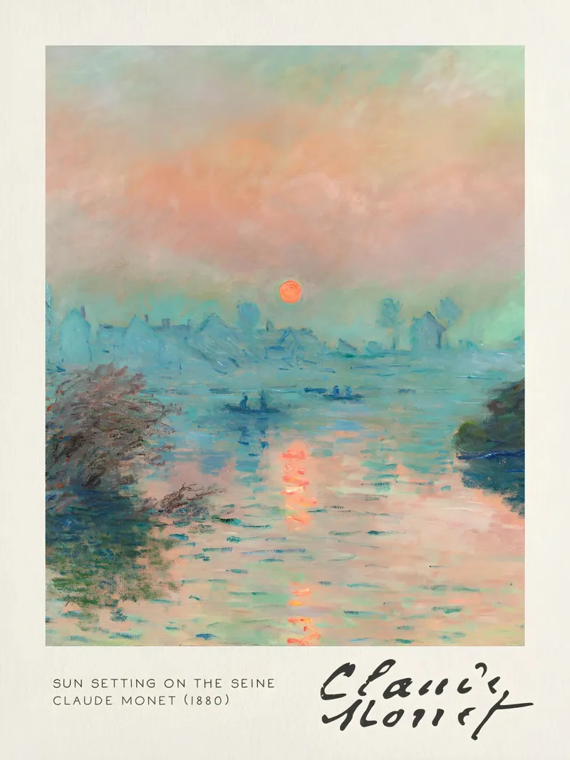 Claude Monet - Sun Setting on the Seine: Impressionist Maste hahnemühle by NorwesClub