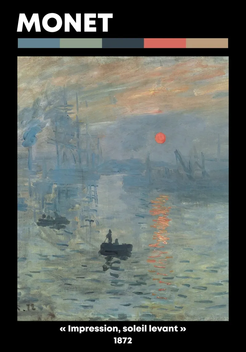 Claude Monet - Impressione, alba: stampa del capolavoro iconico alluminio dibond da NorwesClub