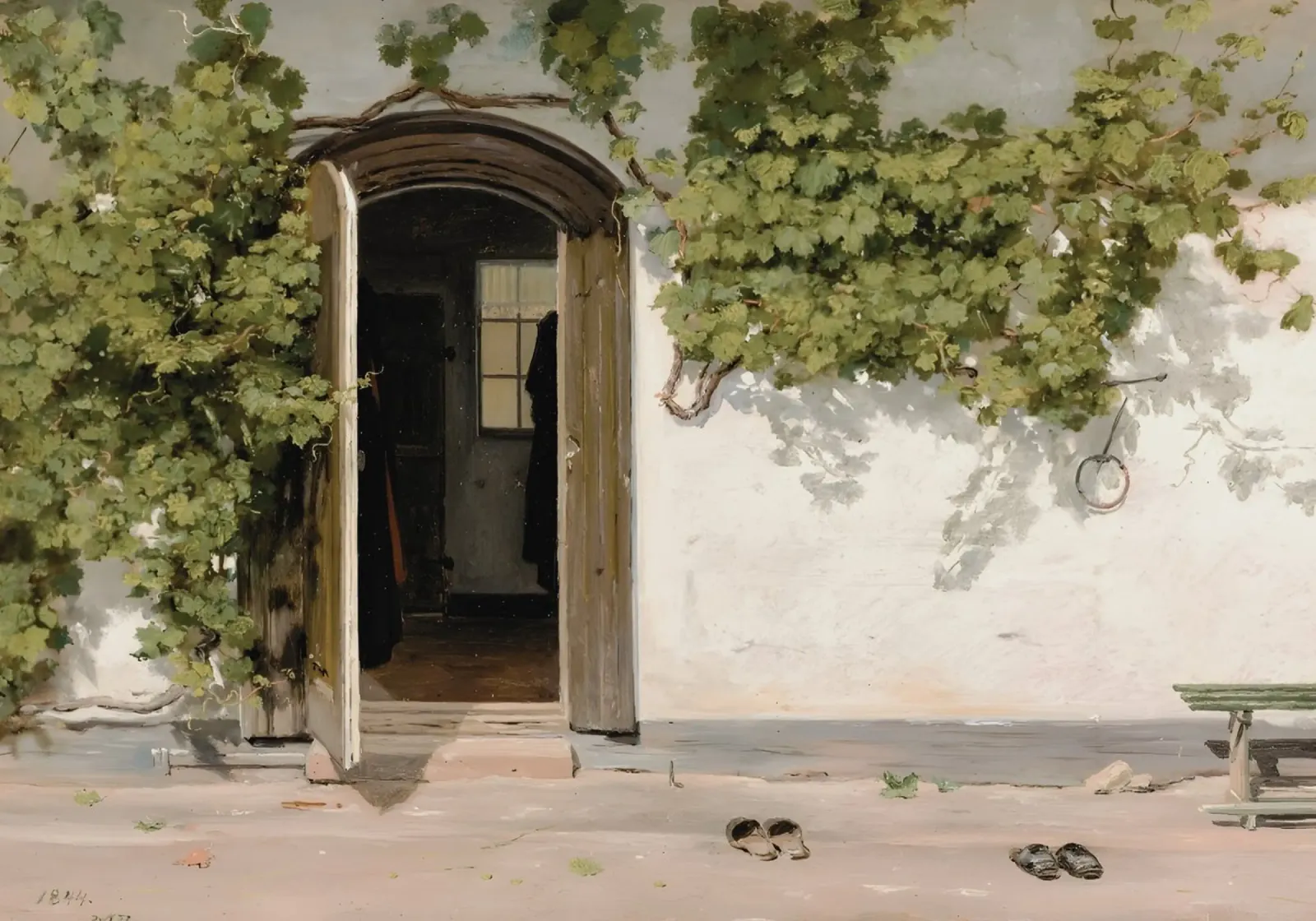 Rørbye: Ingresso della locanda, età dell'oro danese, fascino rustico pellicola backlit da NorwesClub