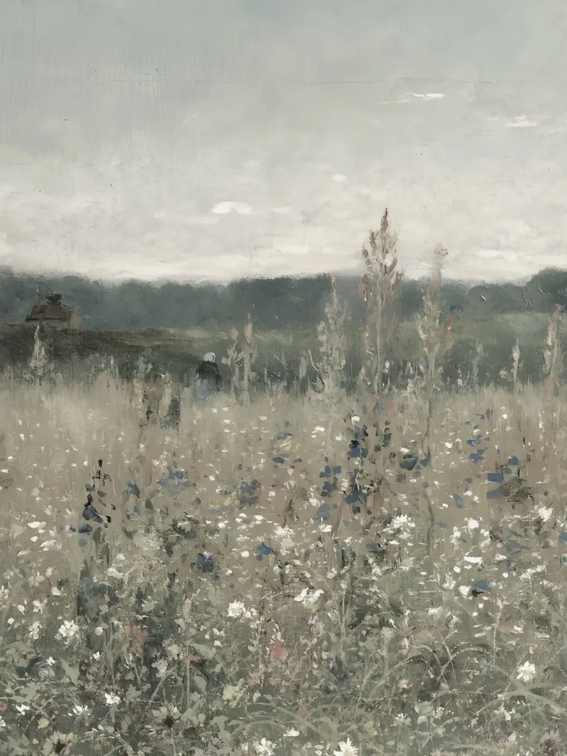 Prentice: Campo di fiori selvatici, Paesaggio rustico, Cottagecore A plexiglass da NorwesClub