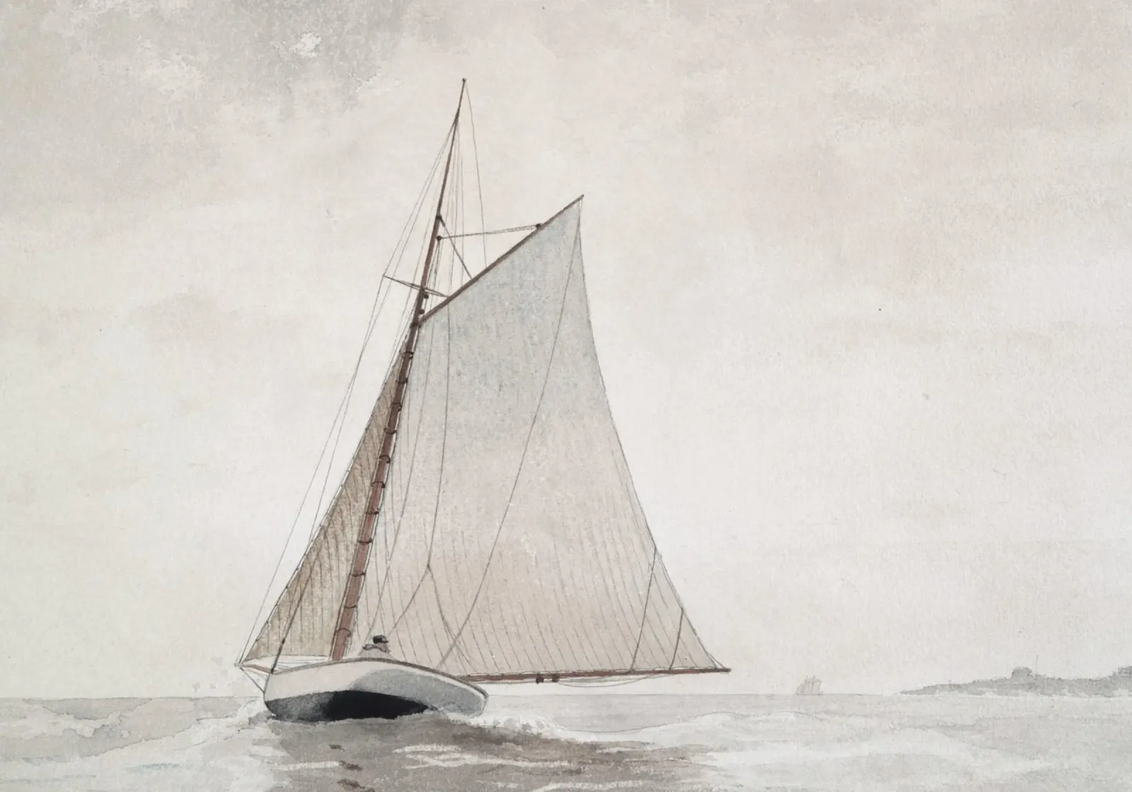 Sloop Sandbagger : Voilier d'époque, Art marin, Cha nautique poster avec cadre en bois de NorwesClub