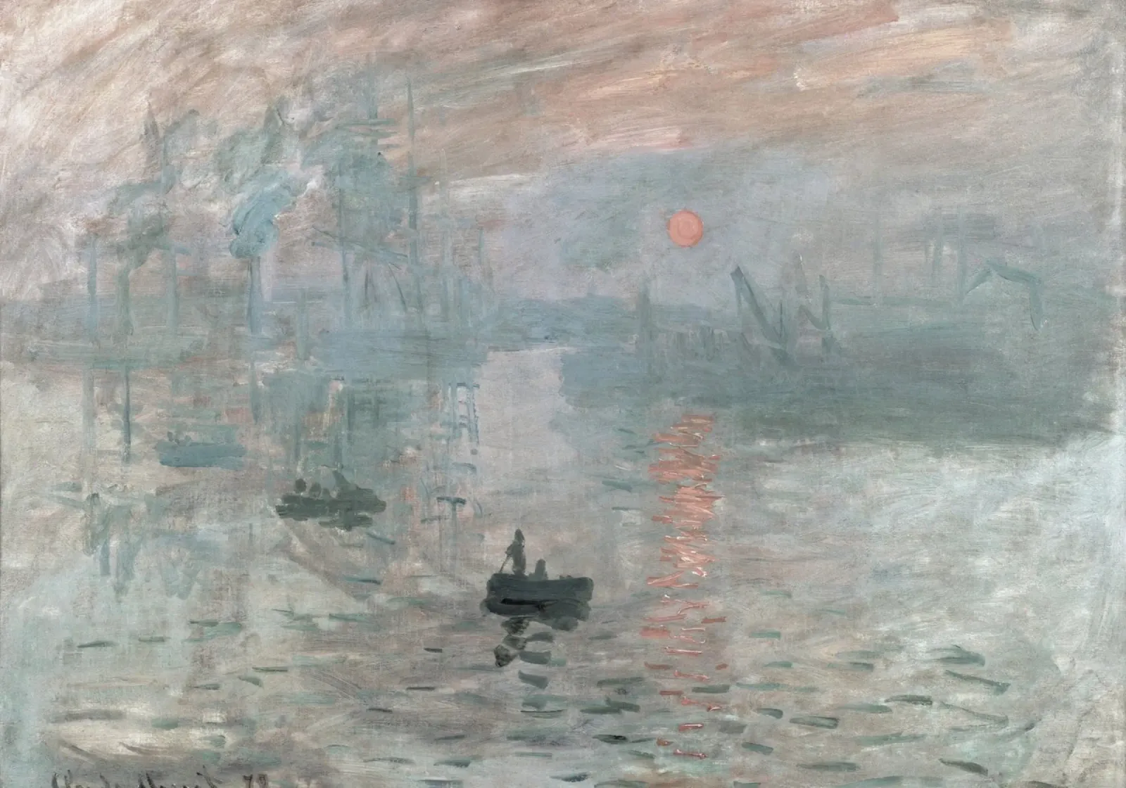 Monet: Impressione, alba, icona dell'impressionismo, paesaggio marino poster con telaio in legno da NorwesClub