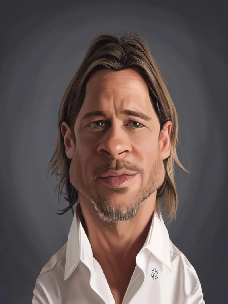 Brad Pitt pellicola backlit da Rob Art | Illustration