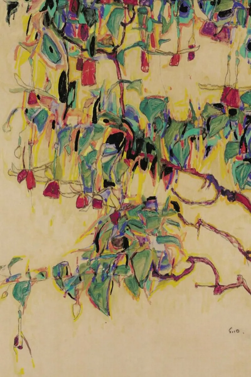 Schiele - Fuchsia II Leinwand von Vintage by JUNIQE