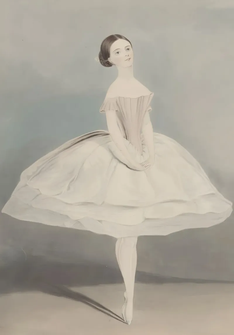 Clara Webster: Ritratto di ballerina, balletto romantico, vintage carta hahnemühle da NorwesClub