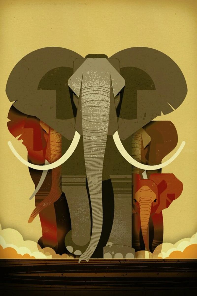 Elephants Poster von Dieter Braun