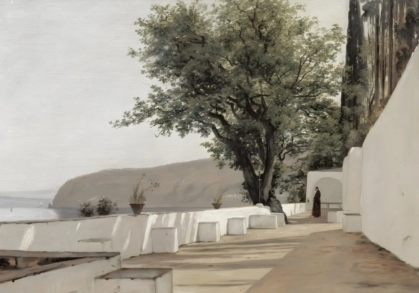 Rørbye : Scène de Sorrente, Âge d'or danois, Méditerranée hahnemühle de NorwesClub