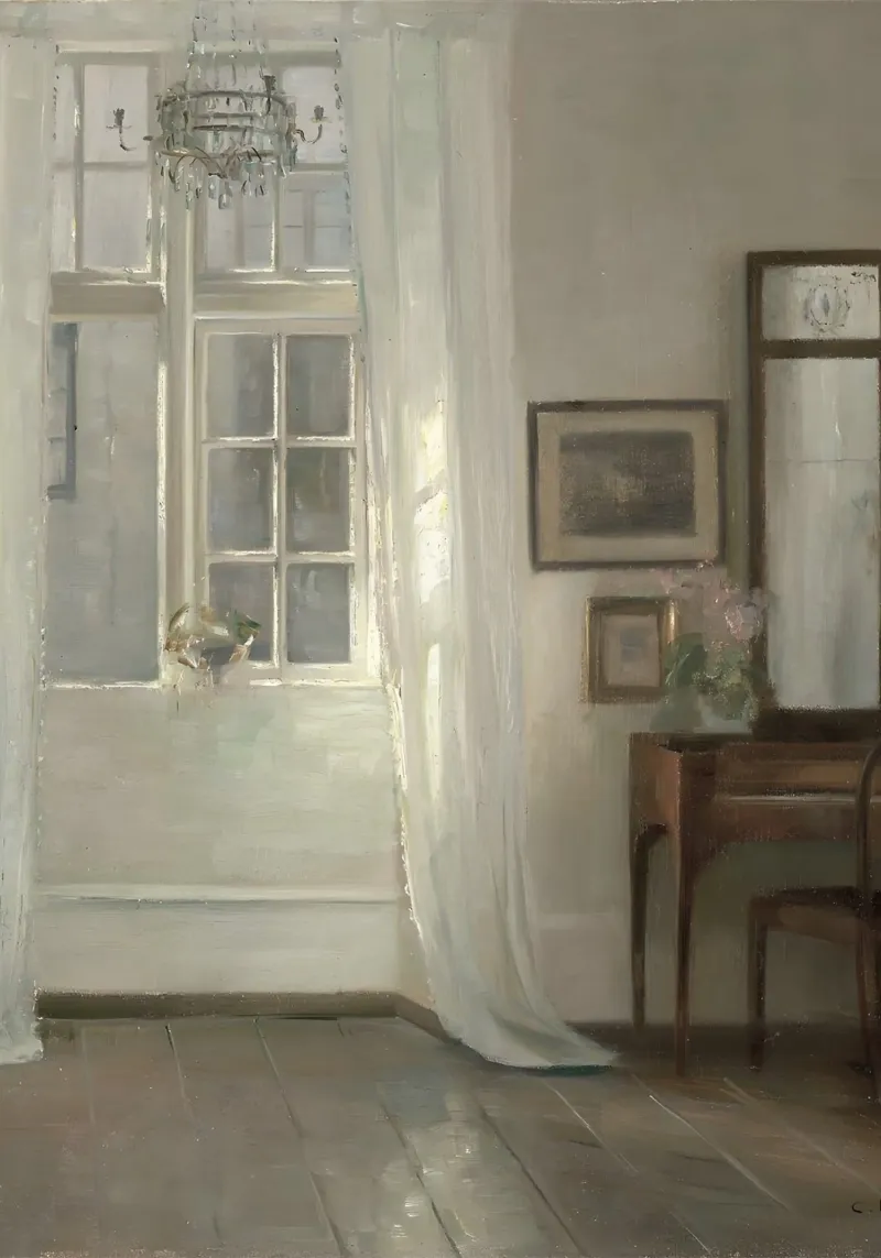 Holsoe: interni soleggiati, età dell'oro danese, stanza serena pellicola backlit da NorwesClub