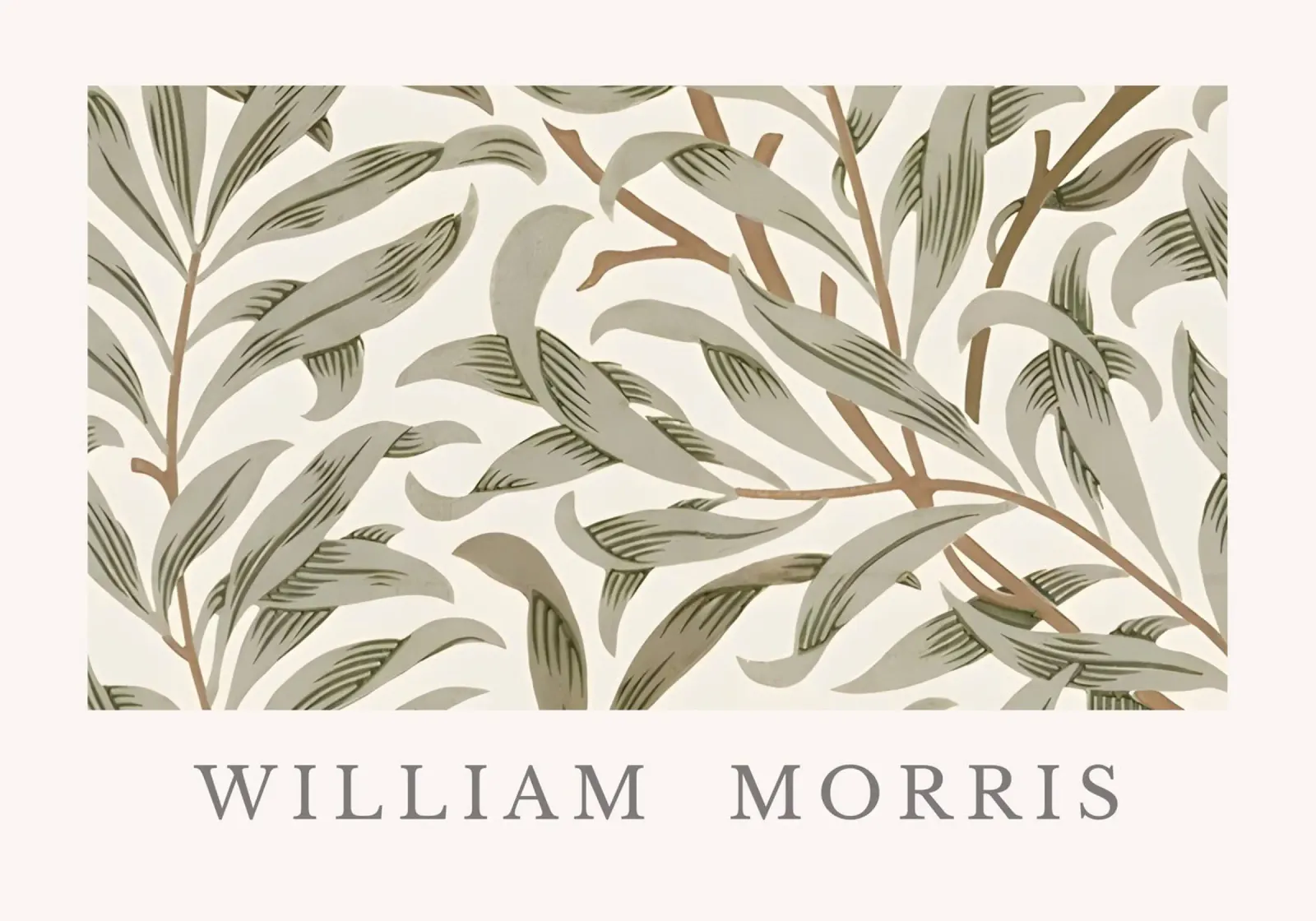 William Morris: Willow Bough, Arts & Crafts Botanical poster with plastic frame by NorwesClub