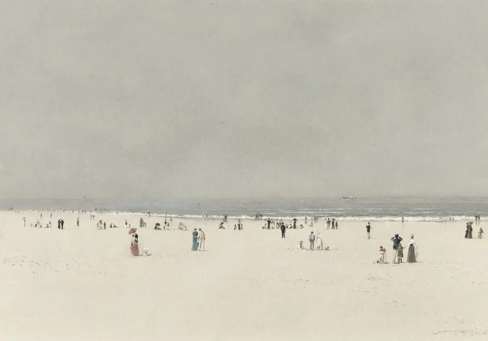 Grimshaw: Sabbia, mare e cielo, Costa vittoriana, scena di spiaggia pellicola backlit da NorwesClub