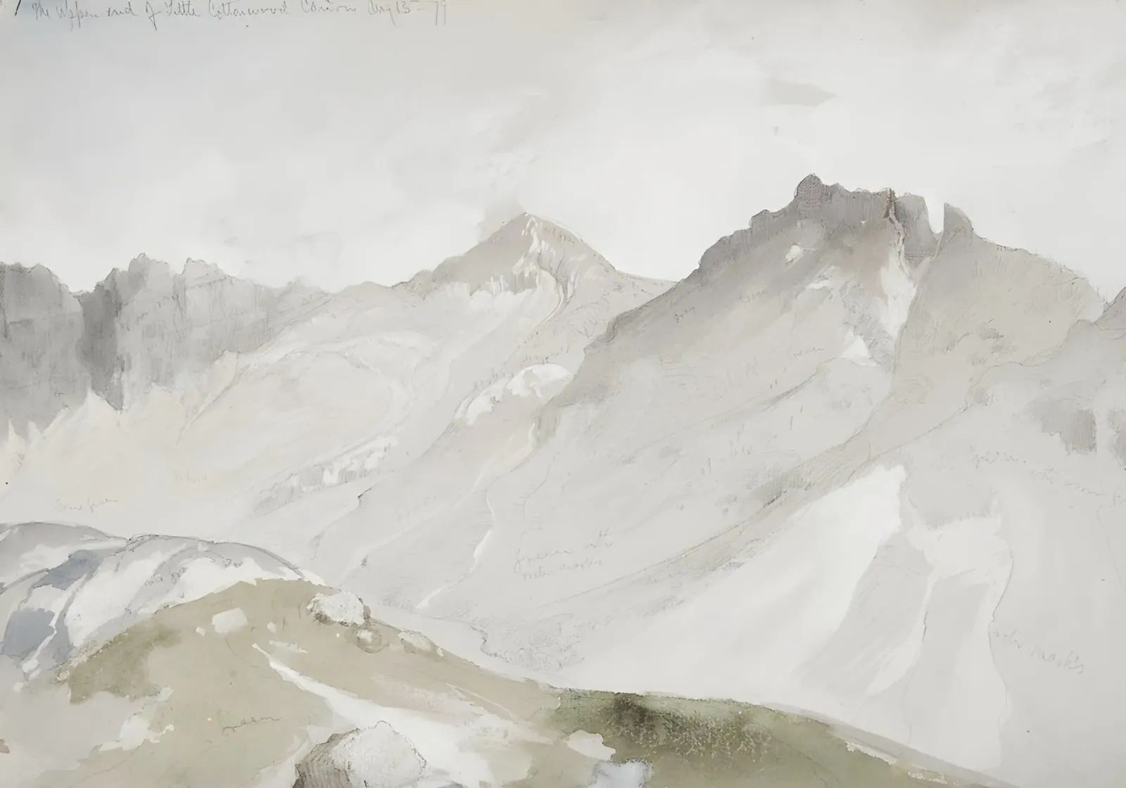 Il Wasatch Range di Ruskin, Light Academia Mountain Art carta hahnemühle da NorwesClub