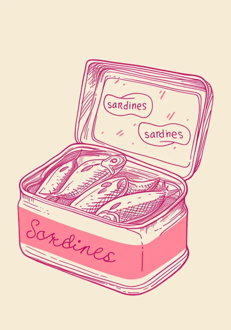Pink Sardine Tin Pop Art Poster - Quirky Kitchen Wall Decor hahnemühle by NorwesClub