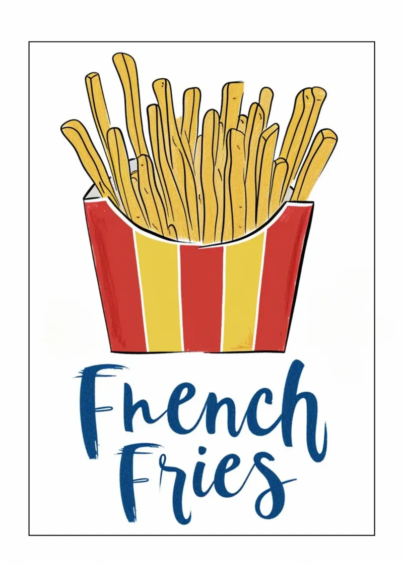Poster "Patatine fritte" - Arte da cucina in stile Diner P alluminio dibond da NorwesClub