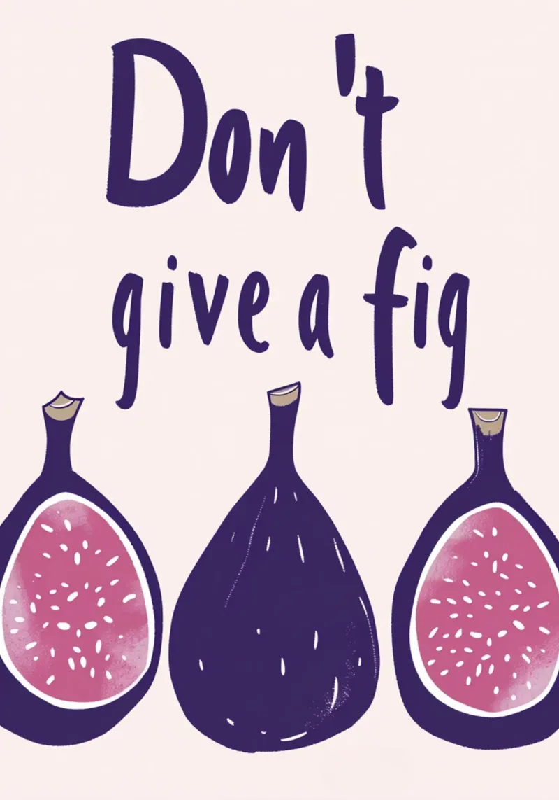 "Don't Give a Fig" Cartel humorístico de frutas - Quirky Kitchen Ar lienzo de NorwesClub