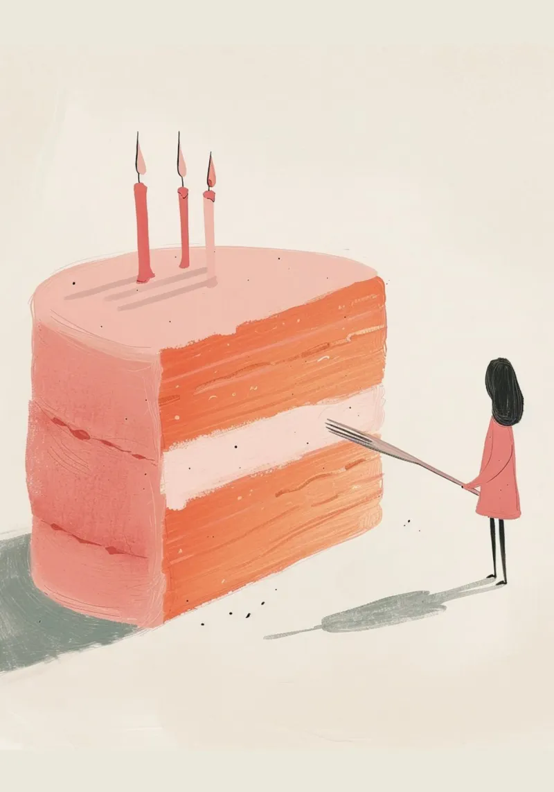 Stampa d'arte sulla celebrazione della torta di compleanno - Post sul dessert stravagante poster con telaio in legno da NorwesClub