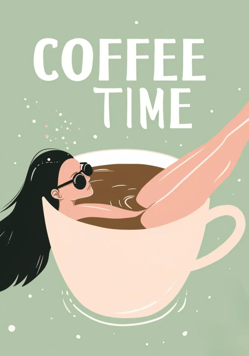 Stampa d'arte eccentrica "Coffee Time" - Divertente e rilassante per gli amanti del caffè carta hahnemühle da NorwesClub