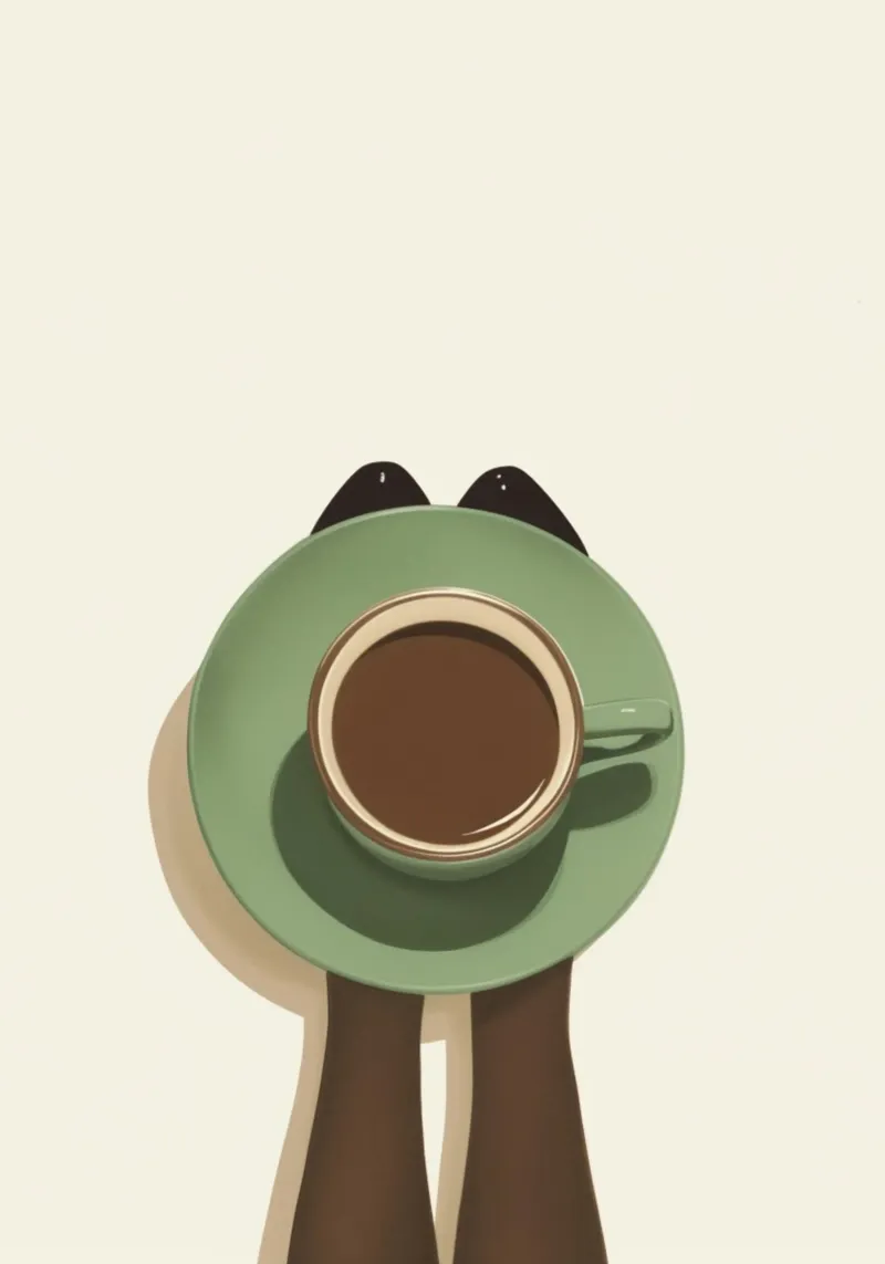 Tazza di caffè sopraelevata Arte minimalista - Poster rituale del mattino pellicola backlit da NorwesClub
