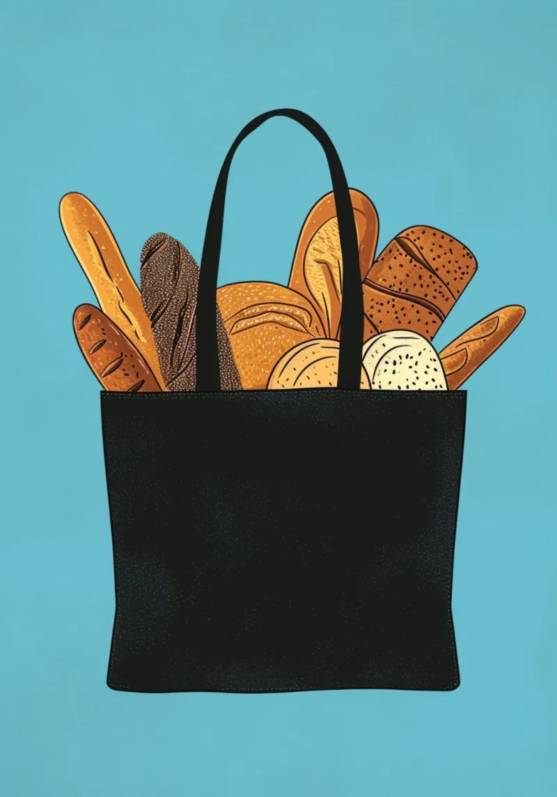 Arte della borsa del pane fresco - Decorazione per panifici, cucine e mercati carta hahnemühle da NorwesClub