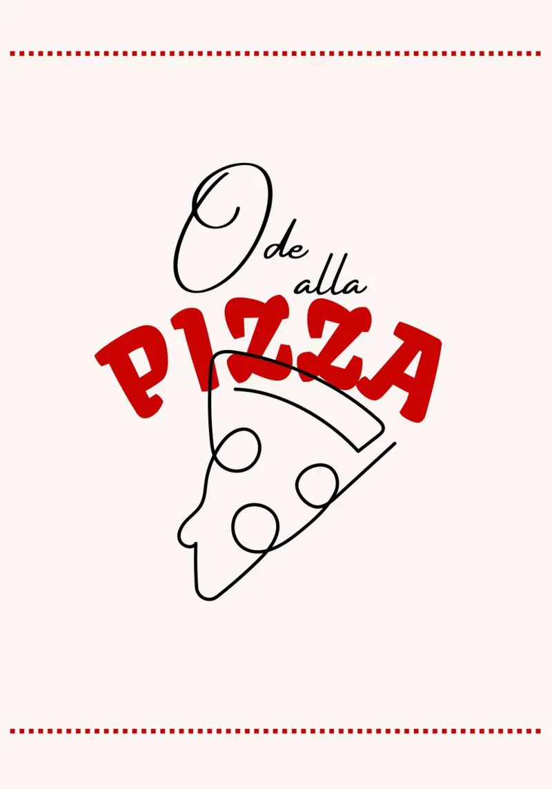 "Ode alla Pizza" Minimalist Art Print - Italian Foodie Decor poster da NorwesClub