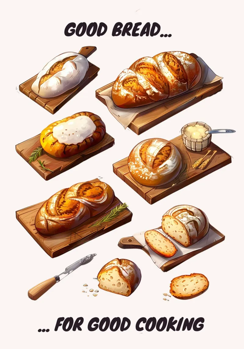Poster artistico del panificio "Un buon pane... per una buona cucina". carta hahnemühle da NorwesClub