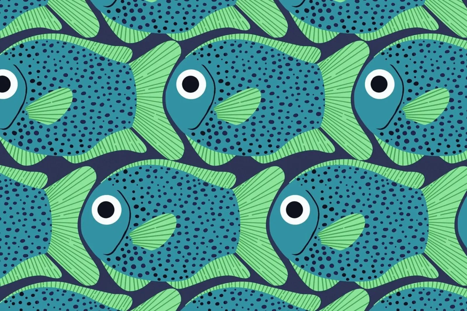Blue Fish Pattern pellicola backlit da Laura Graves
