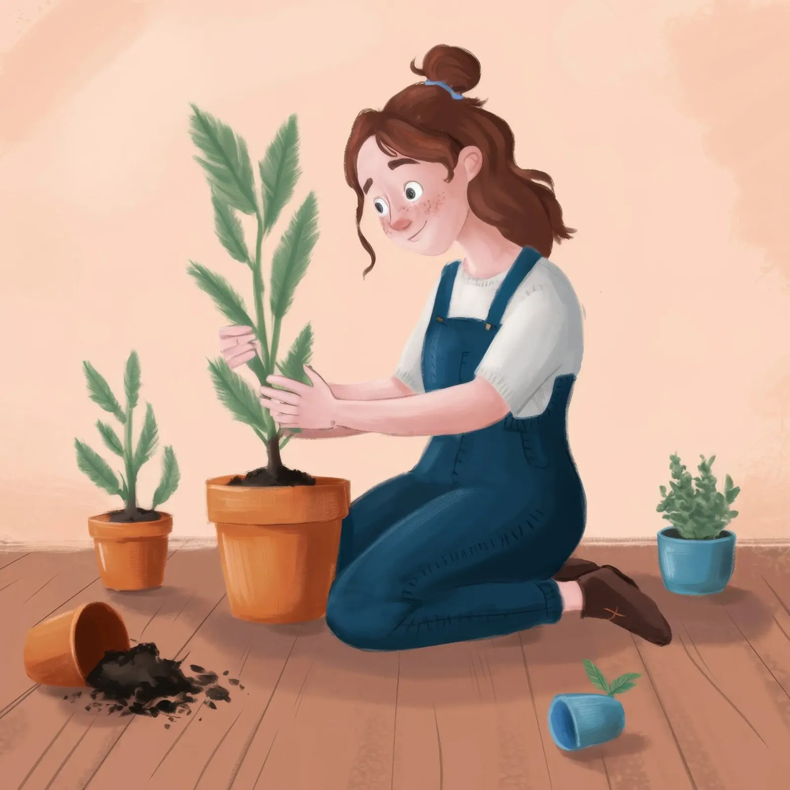 Planter un moment de douceur poster avec cadre en bois de Arcane Shade