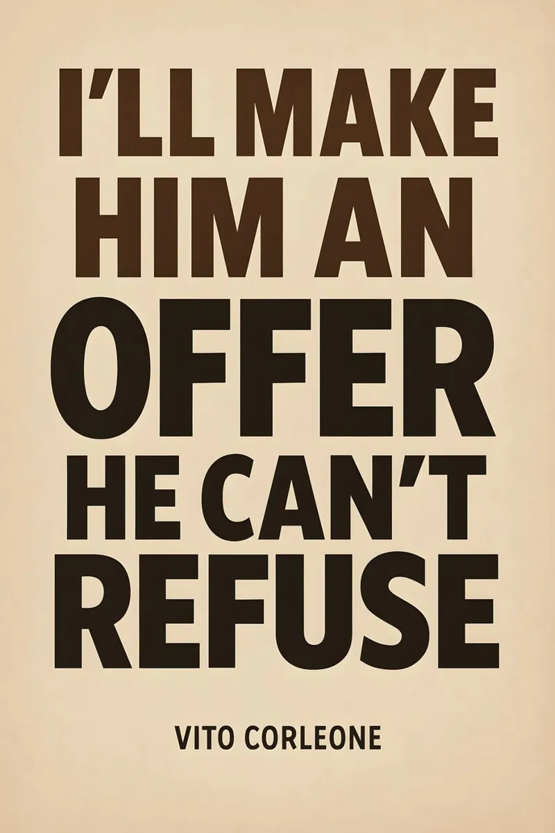 An Offer He Can’t Refuse Print canvas van MoviesArt