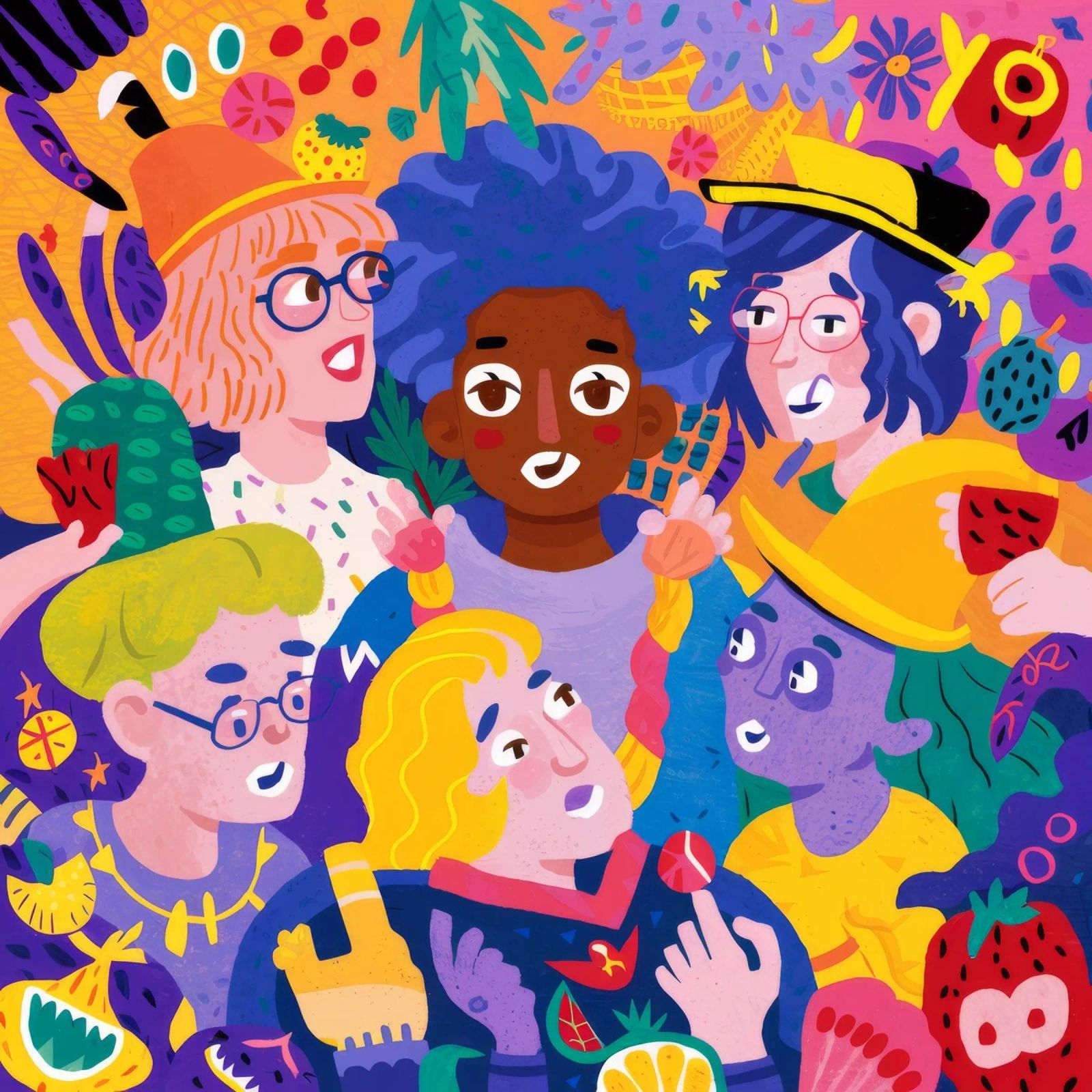 Diverse Girlhood Fun poster con marco de aluminio de Arcane Shade