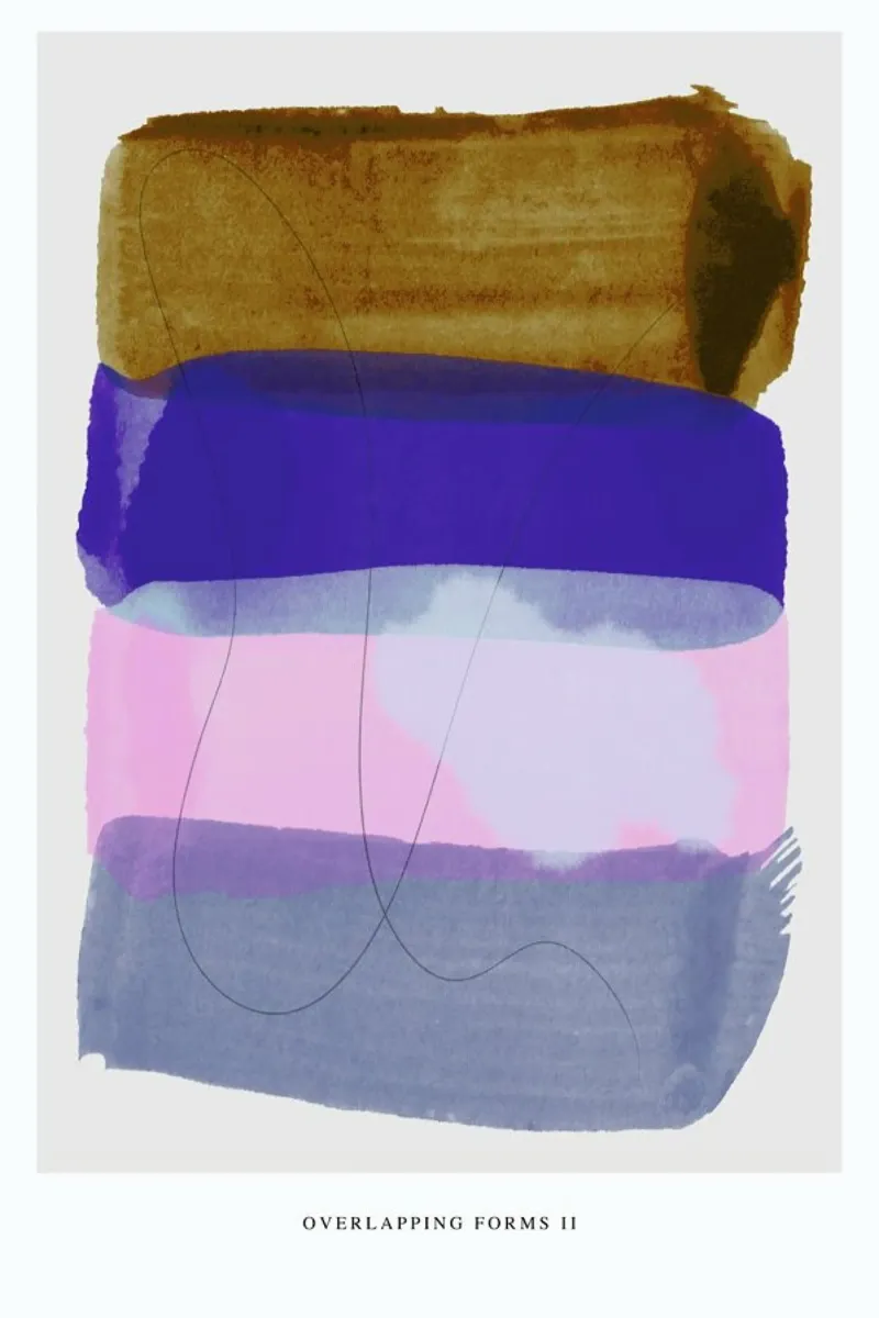 Overlapping Forms II poster con telaio in alluminio da Pure