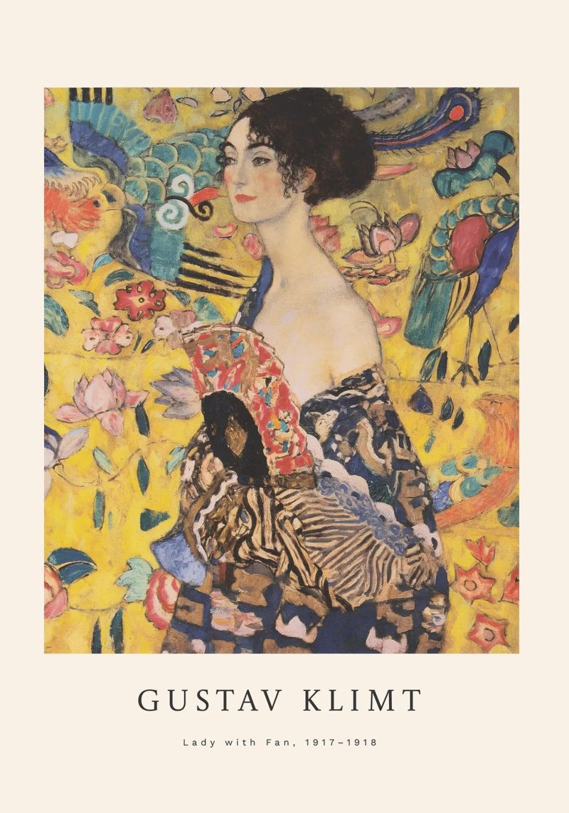 Gustav Klimt - Dame mit Fächer Poster von betty hamilton