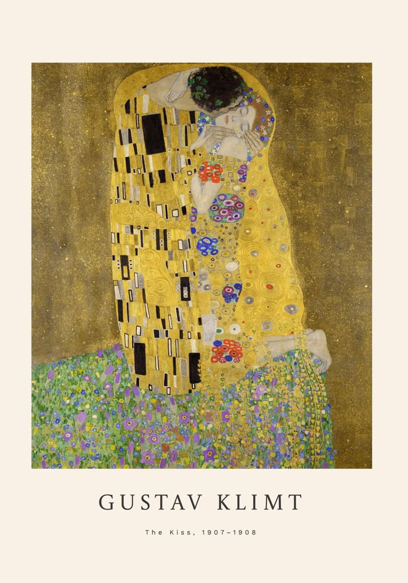 Gustav Klimt - Der Kuss Poster von betty hamilton